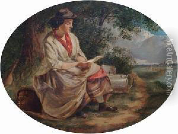The Milkmaid's Letter Oil Painting - John Joseph Hughes