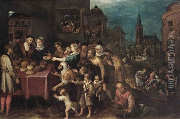 The Seven Works Of Mercy Oil Painting - Frans Francken III