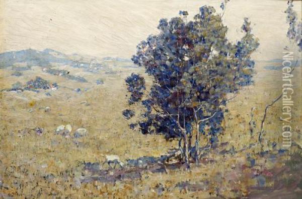 Landscape With Sheep Oil Painting - Lydia Amanda Brewster Sewell