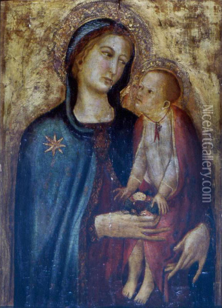 Madonna And Child Oil Painting - Pietro Lorenzetti