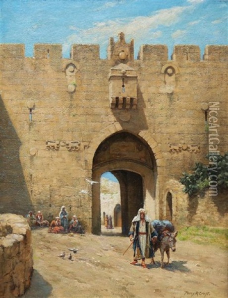 Nablus Gate, Jerusalem Oil Painting - Percy Robert Craft