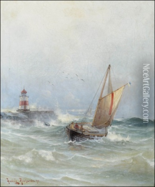 Rannikolla Oil Painting - Ludvig Otto Richarde