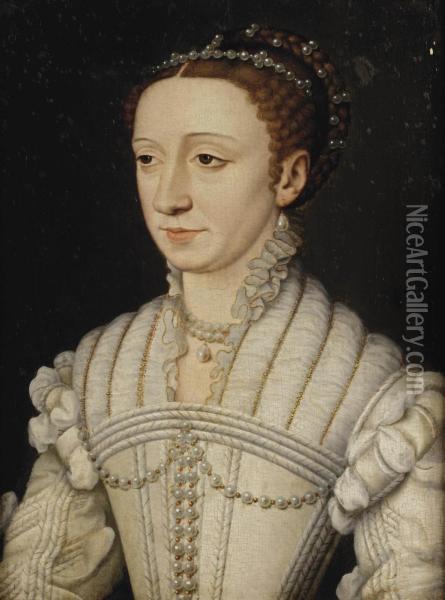 Portrait Of Margaret Of France Oil Painting - Francois Clouet
