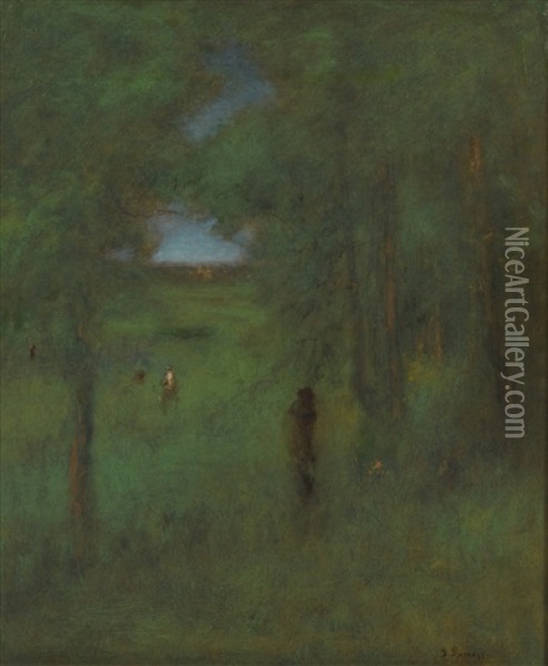 In A Shady Nook Oil Painting - George Inness