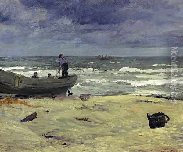 Gray Day, Jersey Coast Oil Painting - John Sloan