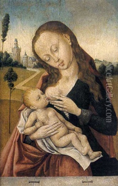 La Vierge A L'enfant Sur Fond De Paysage Oil Painting - Dieric Bouts the Elder