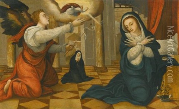 The Annunciation Oil Painting - Juan Correa de Vivar