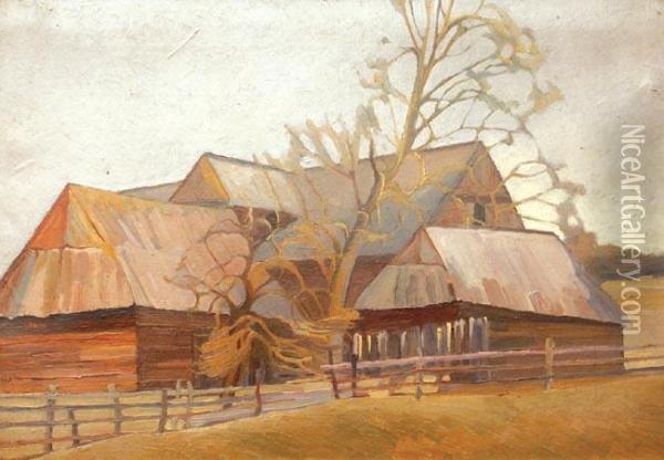 Zagroda Oil Painting - Wladyslaw Stapinski