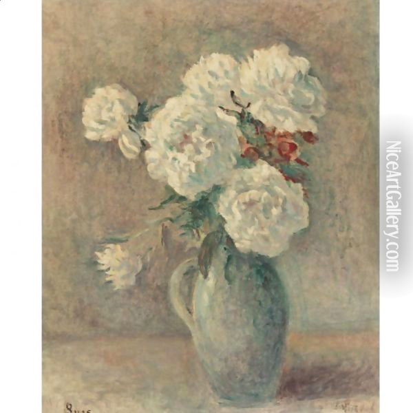 Pivoines Blanches Dans Un Vase Oil Painting - Maximilien Luce