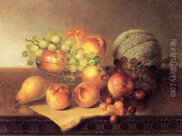 Tabletop Still Life with Fruit Oil Painting - Robert Spear Dunning
