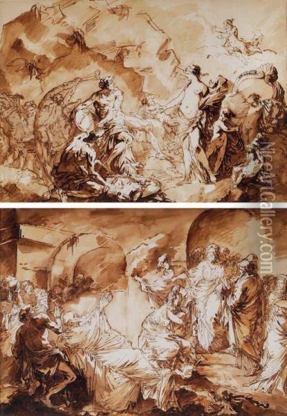 Venus Dans La Forge De Vulcain; Et La Resurrection De Lazare Oil Painting - Elisabeth Vigee-Lebrun
