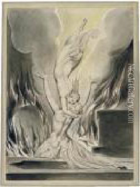 Reunion Of The Soul Oil Painting - William Blake