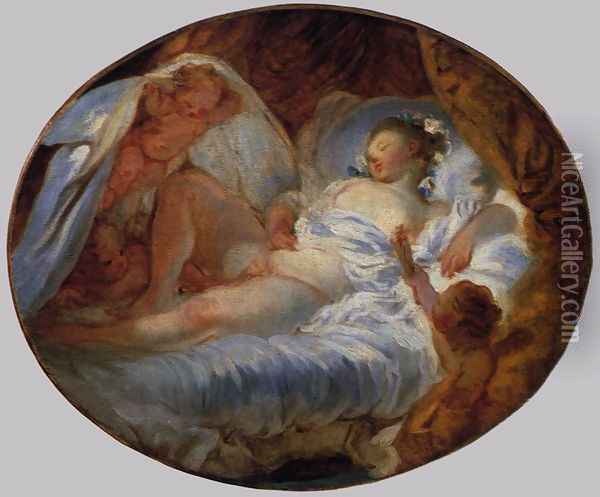Match to Powerkeg (Le feu aux poudres) 1763-64 Oil Painting - Jean-Honore Fragonard