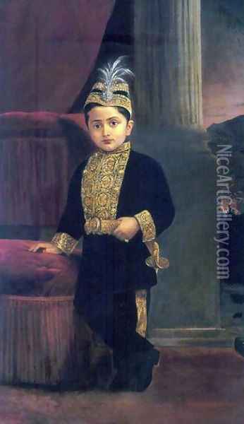 Prince Fateh Singh Rao Oil Painting - Raja Ravi Varma