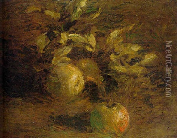 Les Pommes Oil Painting - Henri Fantin-Latour
