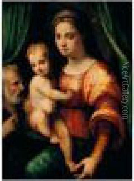 The Holy Family Oil Painting - Domenico Puligo