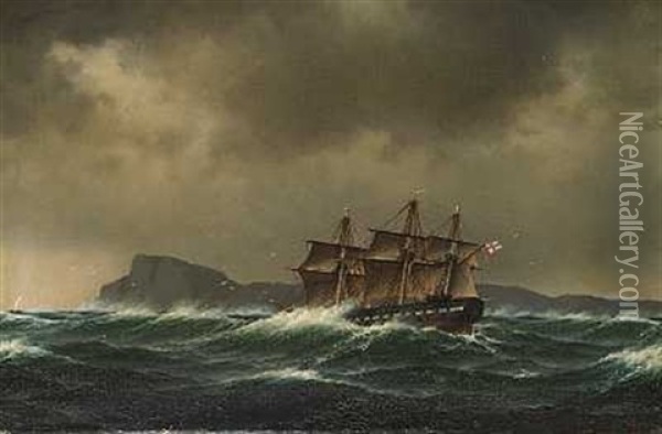 Marine Ud For Kullen Oil Painting - Carl Emil Baagoe