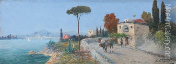 Paesaggio Napoletano Oil Painting - Georg Fischhof