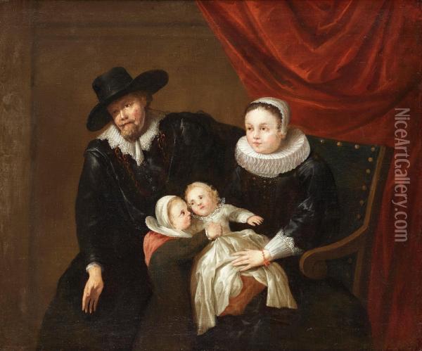 Artist's Family Oil Painting - Cornelis De Vos