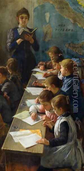 The Dictation Lesson, 1891 Oil Painting - Demetrio Cosola