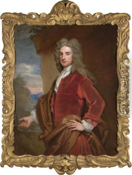 Portrait Of Sir John Rushout, 4th Bt. (1684-1775) Oil Painting - Sir Godfrey Kneller
