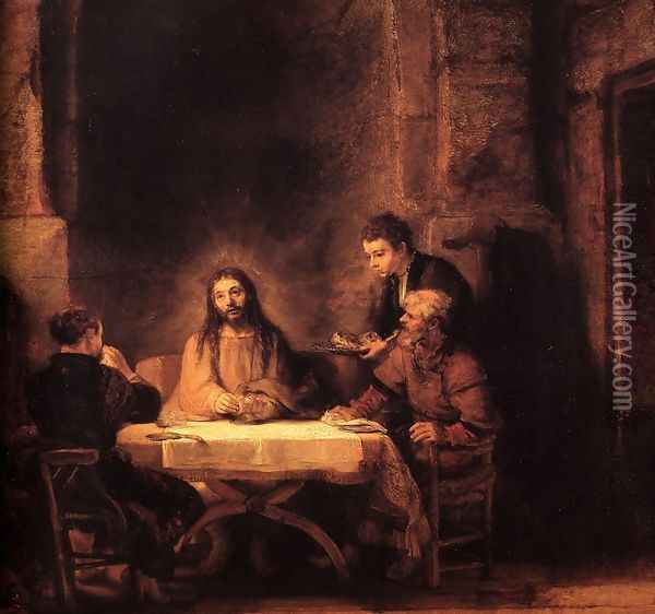Supper at Emmaus 1648 Oil Painting - Rembrandt Van Rijn