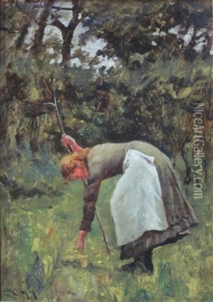 Picking Cowslips Oil Painting - Charles Martin Hardie