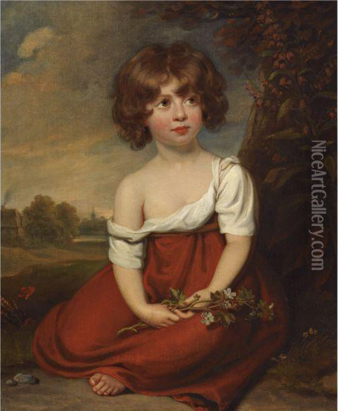 Portrait Of A Lady, Said To Be Elizabeth Brudenell-bruce Oil Painting - Sir William Beechey