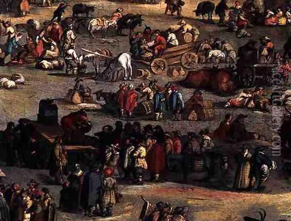 Detail of The Fair at Impruneta, Florence, 1638 Oil Painting - Jacques Callot