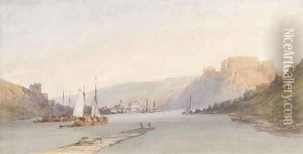 Ehrenbreitstein on the Rhine Oil Painting - William Callow