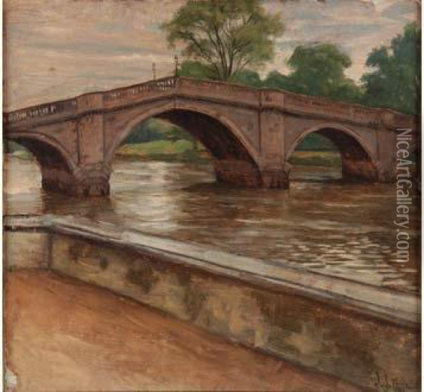 Vue Du Pont De Richmond Oil Painting - James Jacques Joseph Tissot