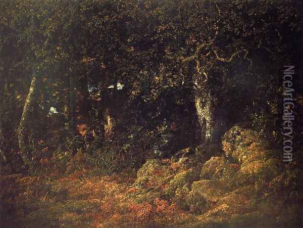 The Oak in the Rocks Oil Painting - Etienne-Pierre Theodore Rousseau