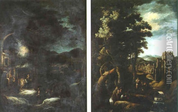 L'adoration Des Bergers Oil Painting - Domenico Brandi