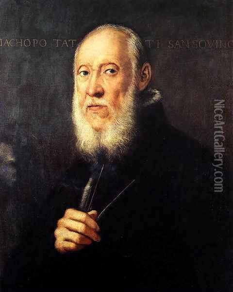 Portrait of Jacopo Sansovino 4 Oil Painting - Jacopo Tintoretto (Robusti)