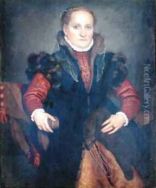 Portrait of Angelica Agliardi de Nicolinis Oil Painting - Giovanni Battista Moroni