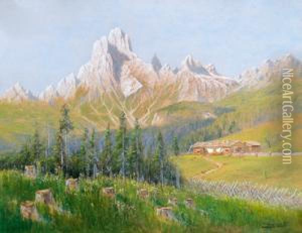 In Den Dolomiten Oil Painting - Vincenz Hawlicek