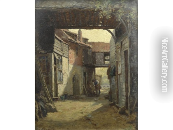A Smithy, Normandy Oil Painting - William Kay Blacklock