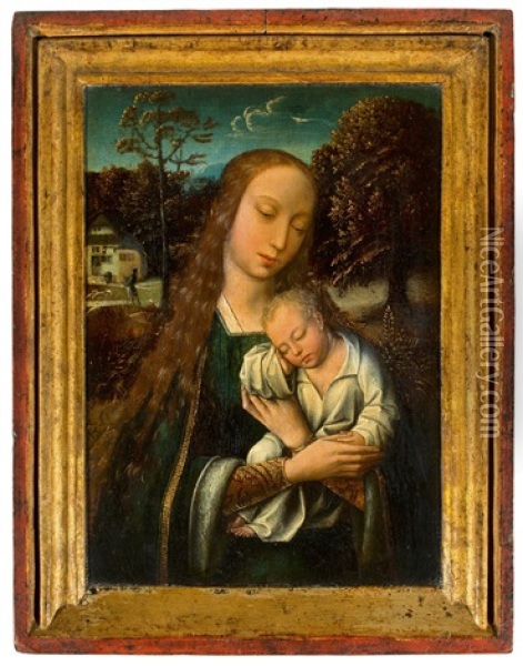Madonna With Child Oil Painting -  Master of Frankfurt