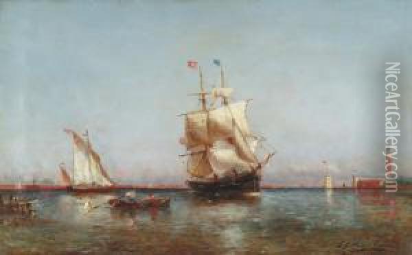 Deux Mats Devant Venise Oil Painting - Paul Ch. Emmanuel Gallard-Lepinay