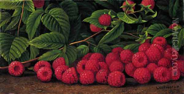 Raspberries Oil Painting - Levi Wells Prentice