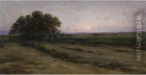 Atardecer En El Ampurdan (sunset In The Ampurdan) Oil Painting - Modesto Urgell y Inglada