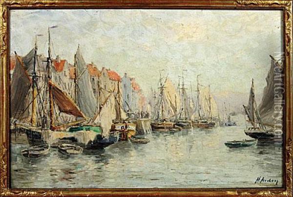 Zuiderse Haven. Oil Painting - Henri Arden