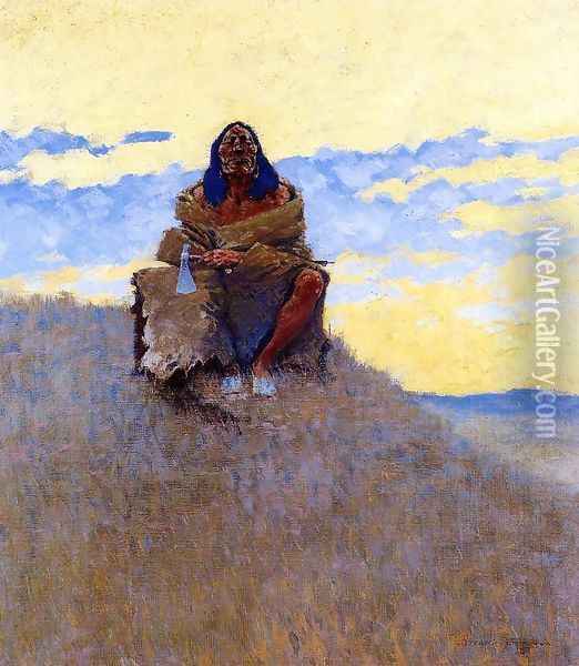 When His Heart is Bad Oil Painting - Frederic Remington