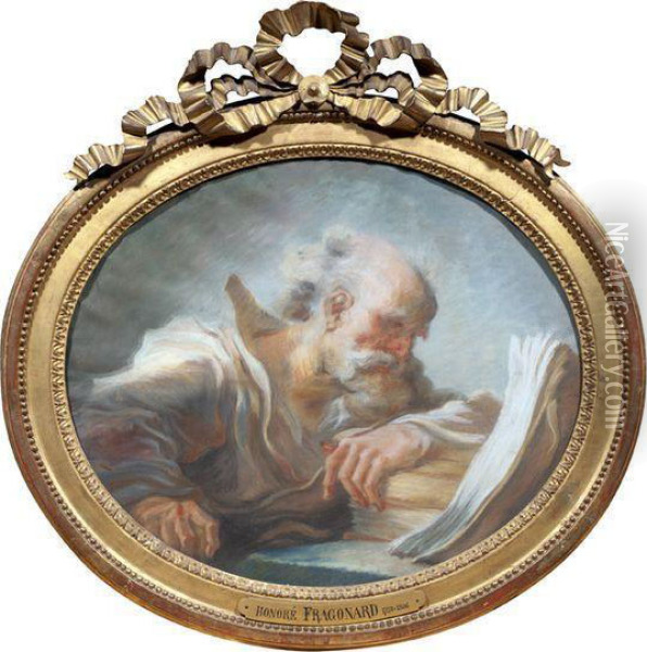 Vieillard Lisant (saint Jerome ?) Oil Painting - Jean-Honore Fragonard