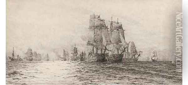The Battle of Trafalgar Oil Painting - William Lionel Wyllie