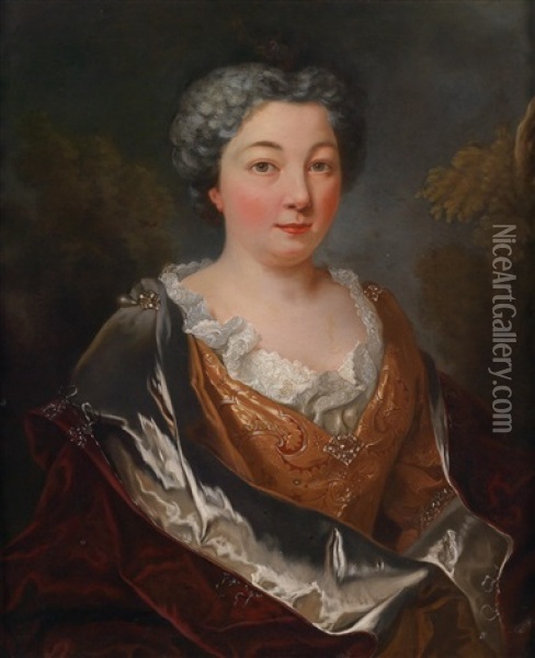Damenbildnis Oil Painting - Nicolas de Largilliere