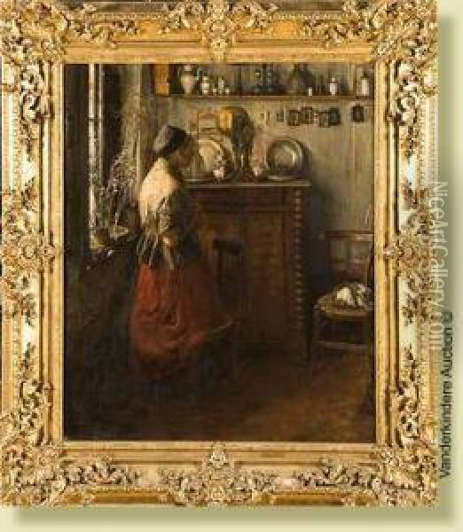 Scene D'interieur Oil Painting - Alexandre Theodore Struys