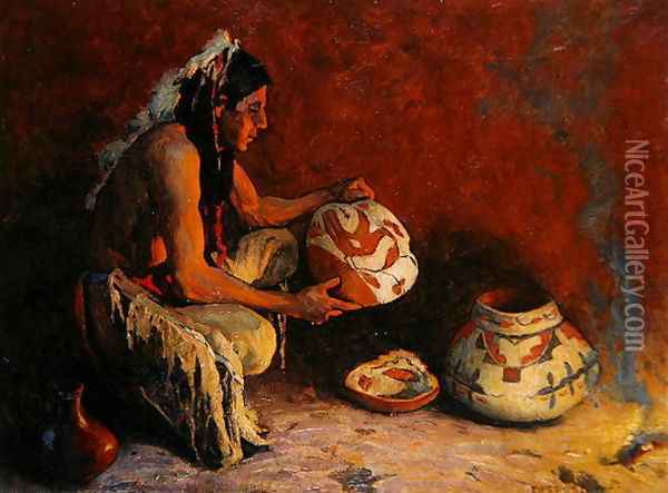 The Bird Jar, 1933 Oil Painting - Eanger Irving Couse