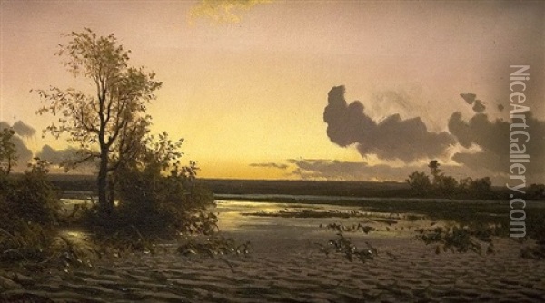 Abendstimmung Oil Painting - Theodor Blaetterbauer