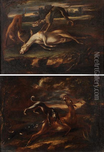 Caccia Al Cervo Oil Painting - Jan Weenix